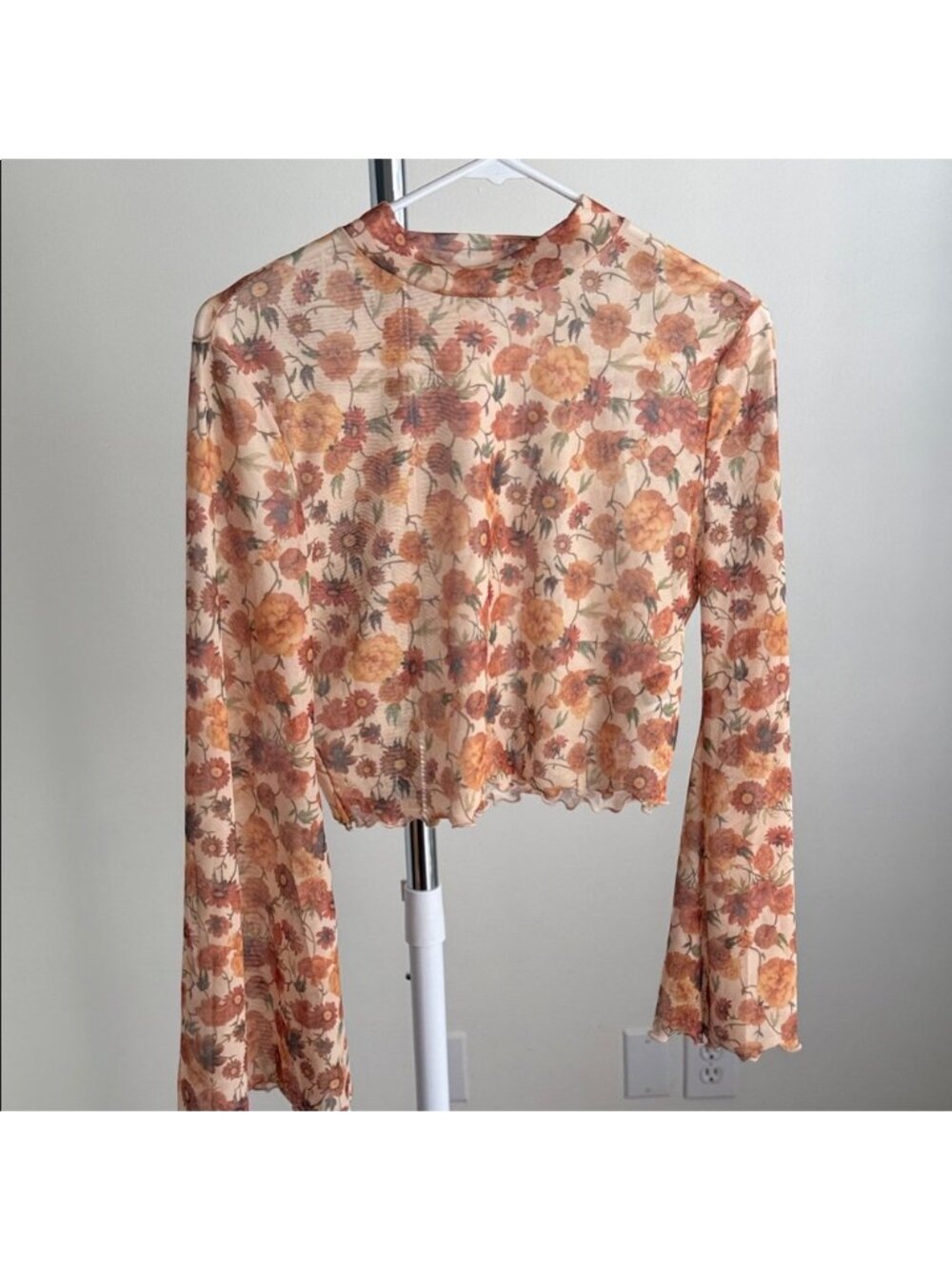 Sheer floral croptop